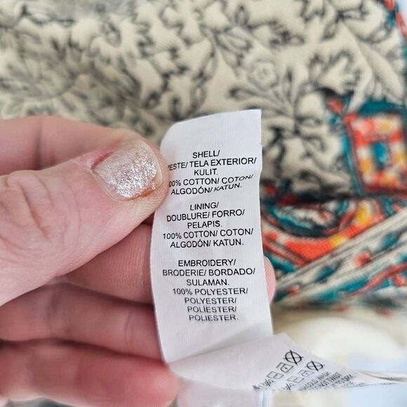 Lucky Brand Dashiki Shift Dress Cream Neon S - Picture 7 of 8